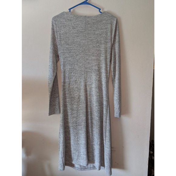Women's Banana Republic M Heather Grey Long Sleeve Twist Front Dress - Picture 4 of 4